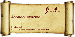 Jahoda Armand névjegykártya